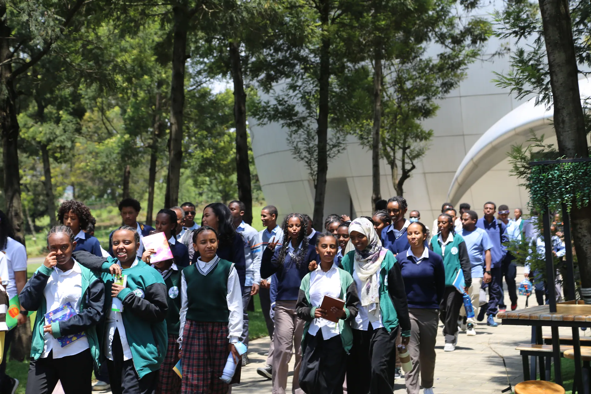 Students at an ESSS outreach day